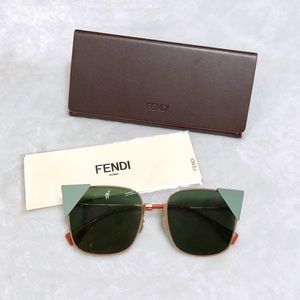 Authentic FENDI flat lens square cateye sunglasses